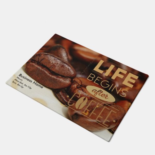 Life Begins After Coffee Doormat