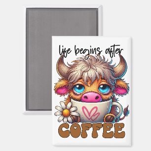Life Begins After Coffee Magnet