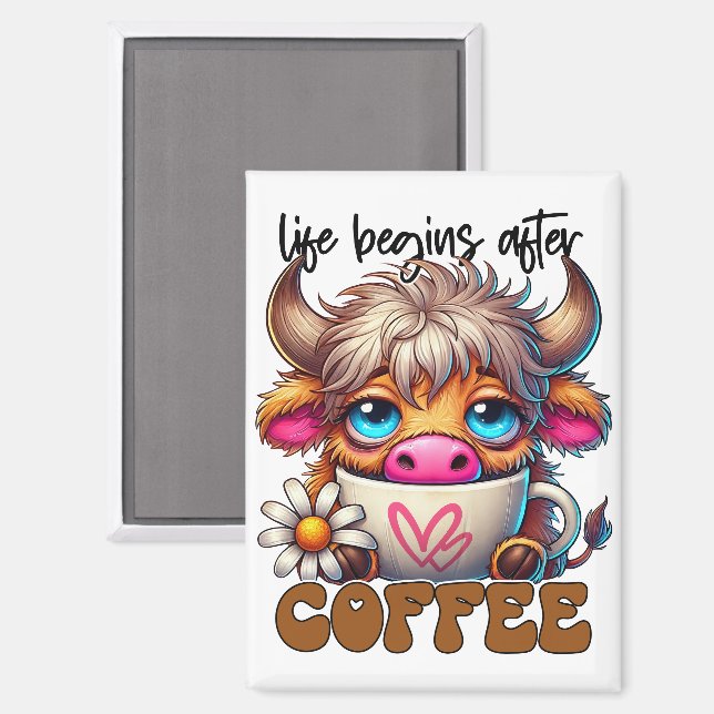 Life Begins After Coffee  Magnet (Front/Back)