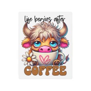 Life Begins After Coffee  Metal Print