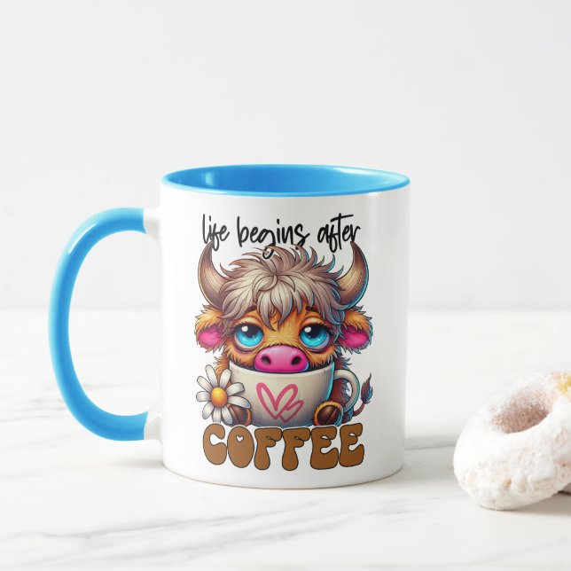 Life Begins After Coffee  Mug (With Donut)
