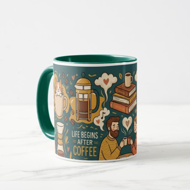 Life Begins After Coffee  Mug (Front Left)