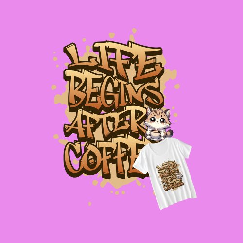 Life Begins After Coffee Plus Size T_Shirt