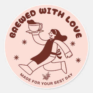 Life Begins After Coffee Round Café Sticker