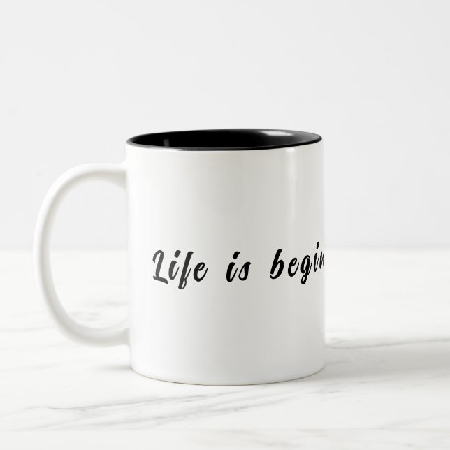 Life begins after Coffee Two-Tone Coffee Mug (Left)