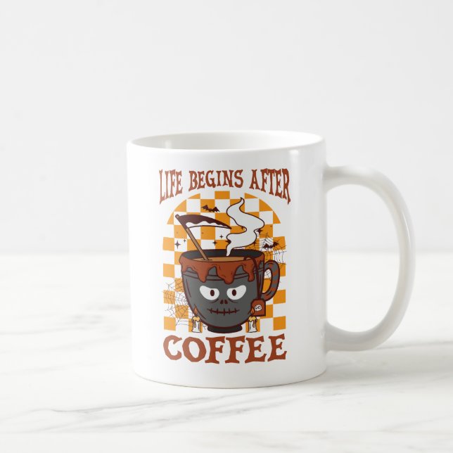 Life Begins After Coffee – Witchy Halloween Mug (Right)