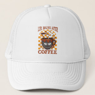 Life Begins After Coffee – Witchy Halloween Trucker Hat