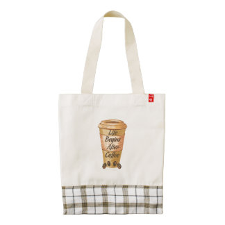 Life Begins After Coffee Zazzle HEART Tote Bag
