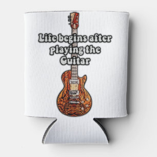 Life begins after playing the guitar. retro colors can cooler