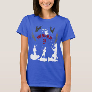 Life Begins at 20 Knots Black Grey White Silhouett T-Shirt