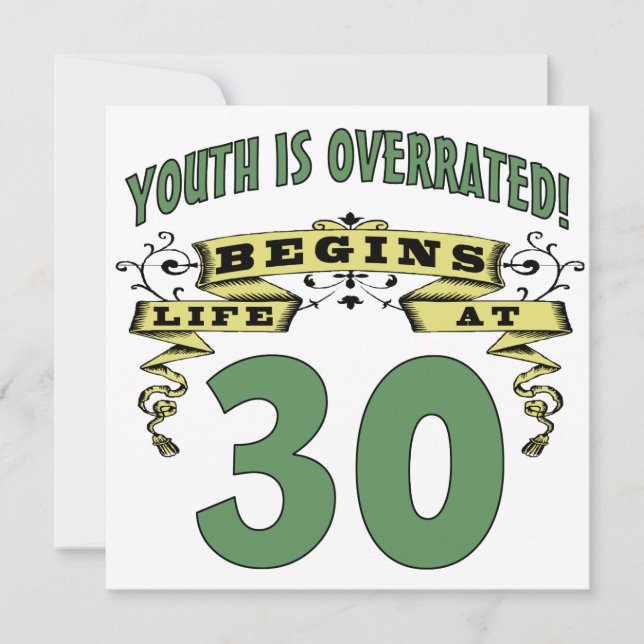 Life Begins At 30th Birthday Card (Front)