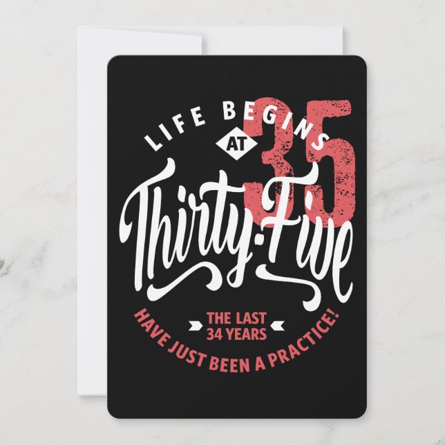 Life Begins at 35 | 35th Birthday Card (Front)