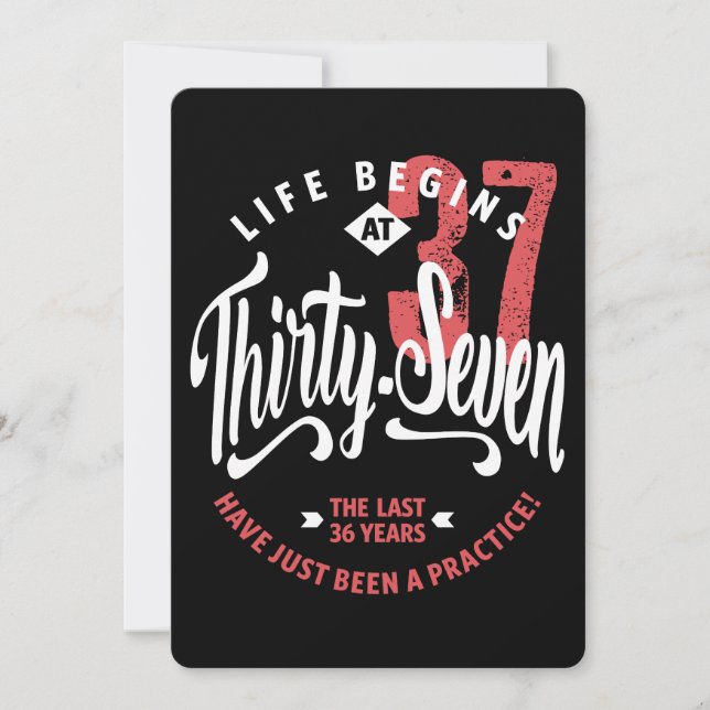 Life Begins at 37 | 37th Birthday Card (Front)