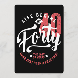 Life Begins at 40 40th Birthday Card