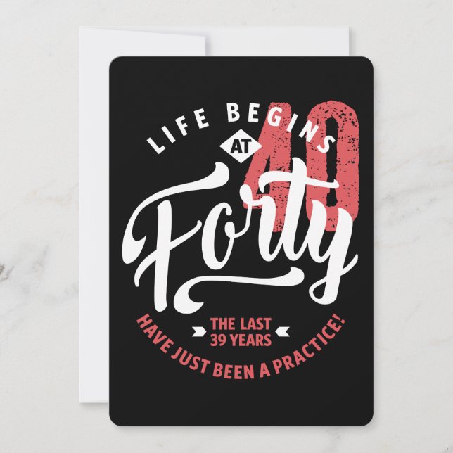Life Begins at 40 | 40th Birthday Card (Front)