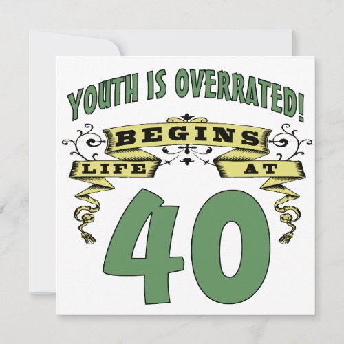 Life Begins At 40th Birthday Card