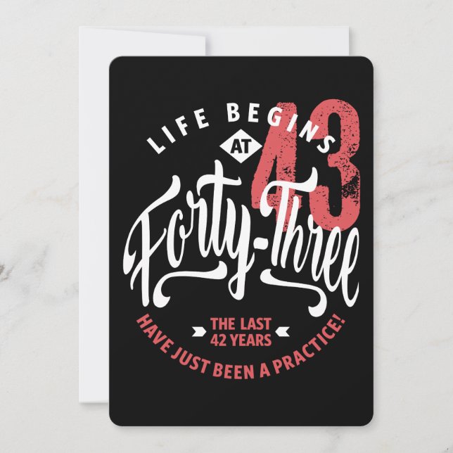 Life Begins at 43 | 43rd Birthday Card (Front)