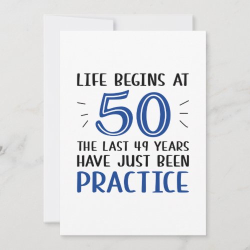 Life Begins At 50 Thank You Card
