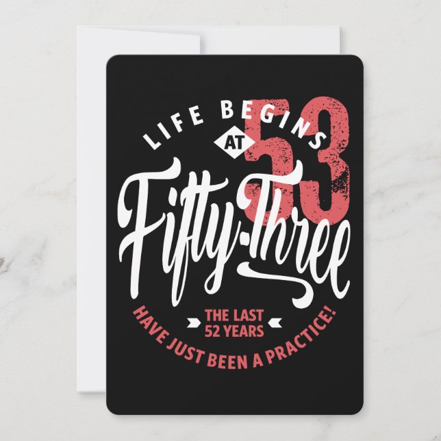 Life Begins at 53 | 53rd Birthday Card (Front)