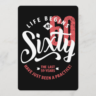 Life Begins at 60   60th Birthday Card