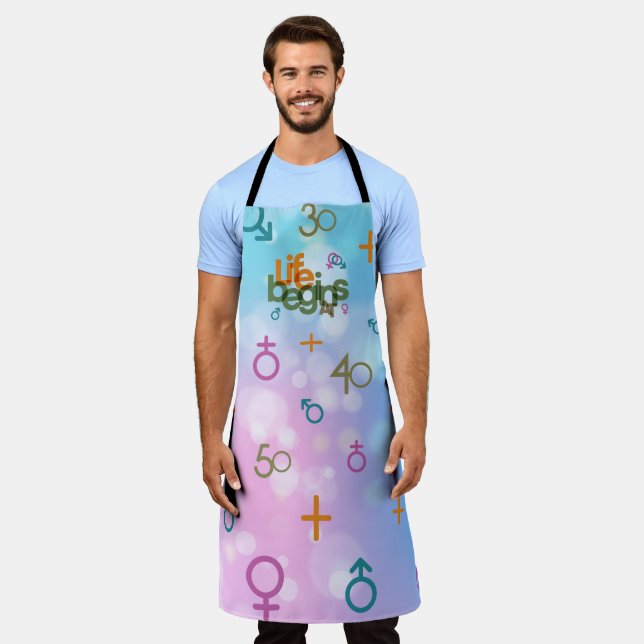 Life Begins At (Customize) | Apron (Large) (Worn)