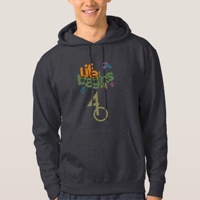 Life Begins At (Customize) | Men's Hoodie (Front)