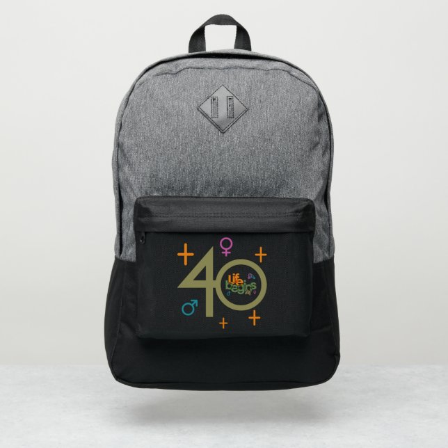 Life Begins At (Customize) | Port Authority® Backpack (Front)