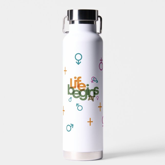 Life Begins At (Customize) |  Water Bottle (Front)