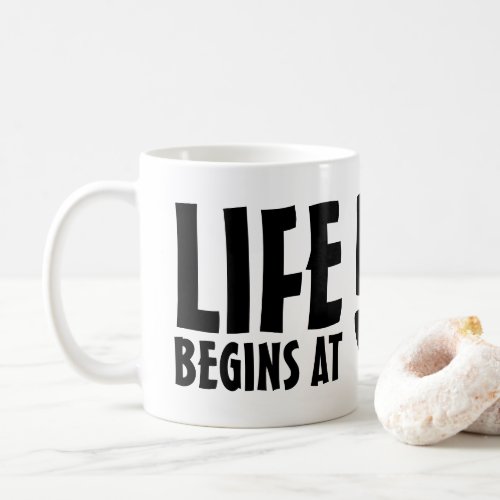 Life begins at fifty funny 50th Birthday party mug