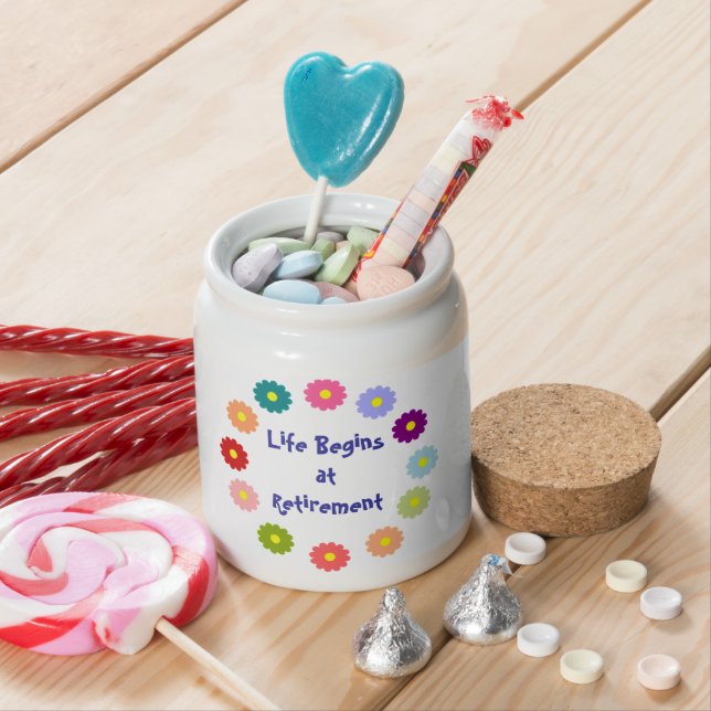 Life Begins at Retirement Candy Jar (In Situ)