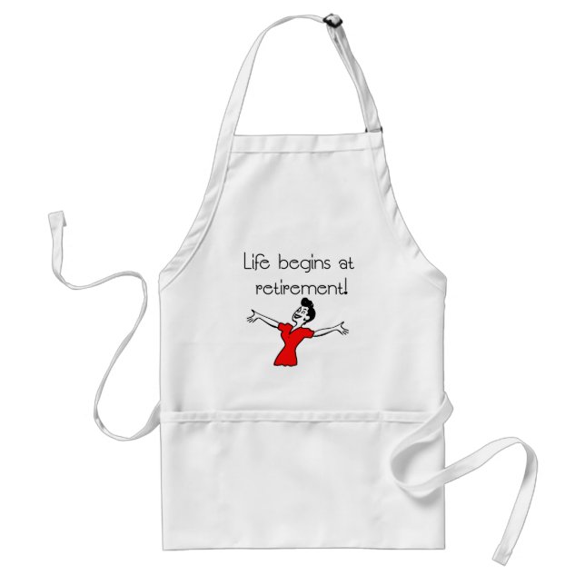 Life Begins at Retirement! Fun Gifts Adult Apron (Front)