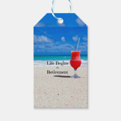 Life Begins at Retirement Gift Tags