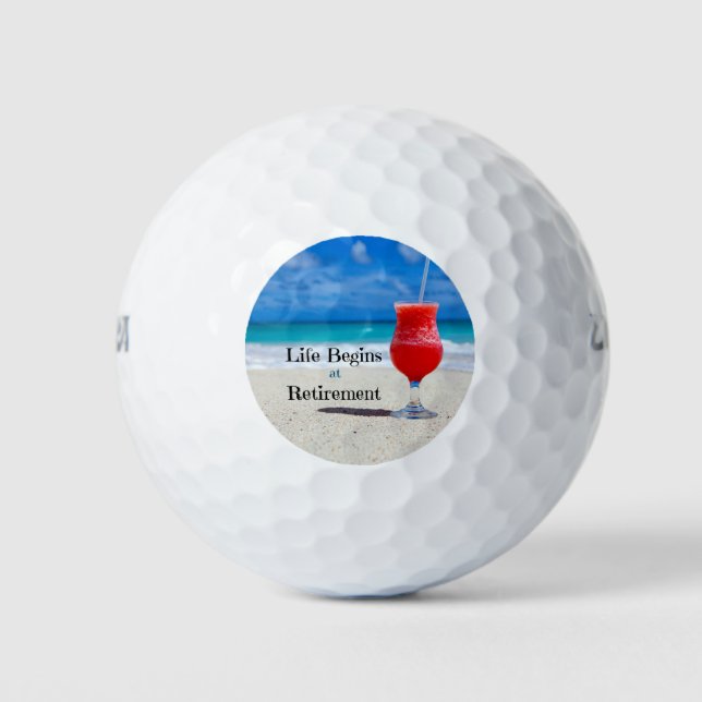 Life Begins at Retirement Golf Balls (Front)