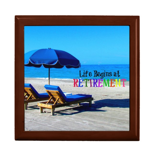 Life Begins at Retirement Keepsake Box (Front)