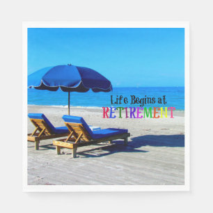 Life Begins at Retirement Napkins