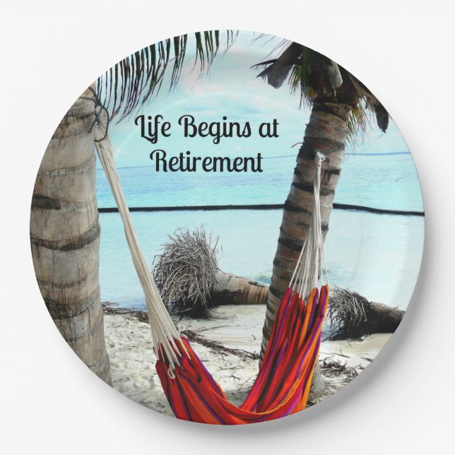 Life Begins at Retirement - Paper Plates (Front)