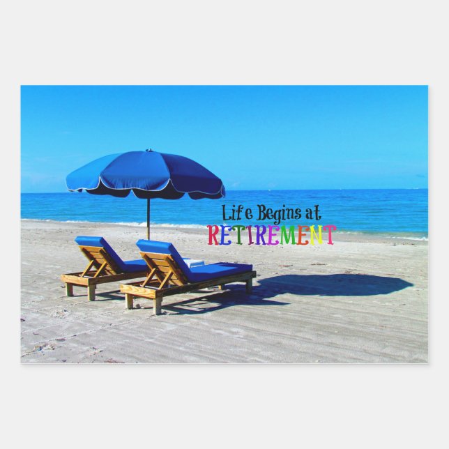 Life Begins at Retirement, popular design, Wrapping Paper Sheets (Front)