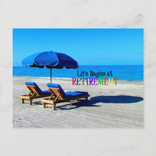 Life Begins at Retirement Postcard