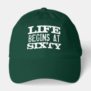 Life begins at sixty funny 60th Birthday party cap