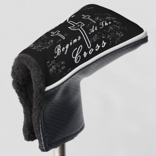 Life begins at the cross  golf head cover