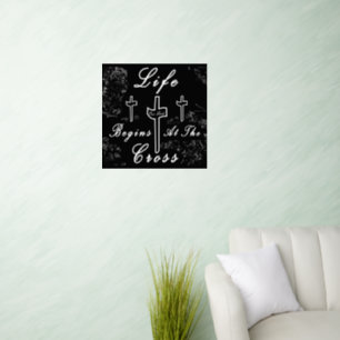 Life begins at the cross wall decal