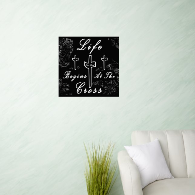 Life begins at the cross  wall decal  (Living Room)