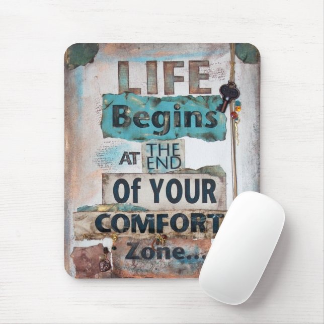 Life Begins At The End Of Comfort Zone Mouse Pad (With Mouse)
