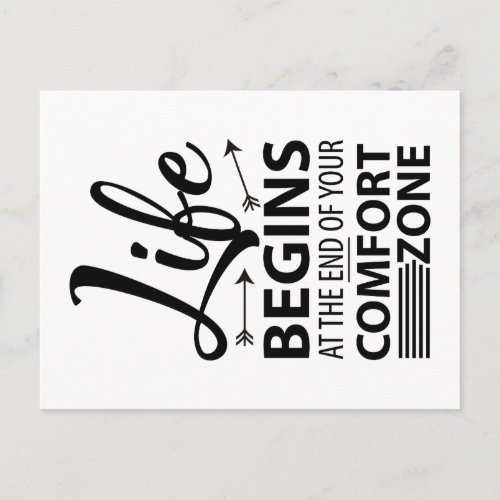 Life begins at the end of your comfort zone Spruch Postcard