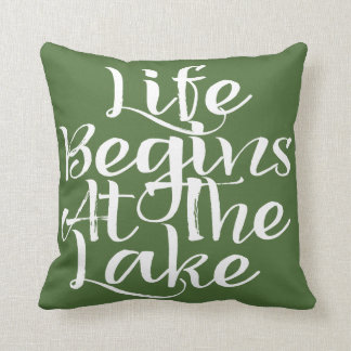 Life Begins At The Lake Throw Pillow