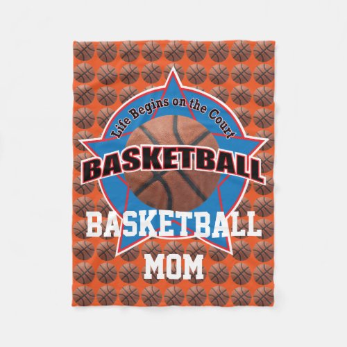 Life Begins Basketball Mom Fleece Blanket