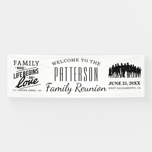 Life Begins & Love Never Ends | Family Reunion Banner (Horizontal)