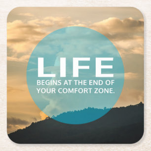 Life Begins Square Paper Coaster