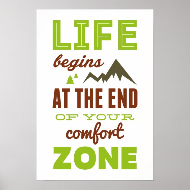 Life begins!Vintage Inspirational Poster (Front)
