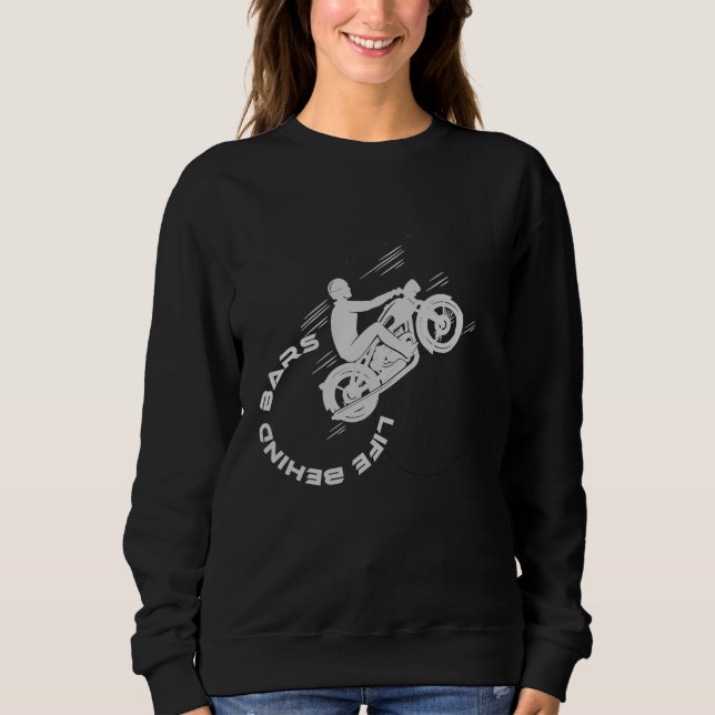 life behind bars bicycle sweatshirt (Front)